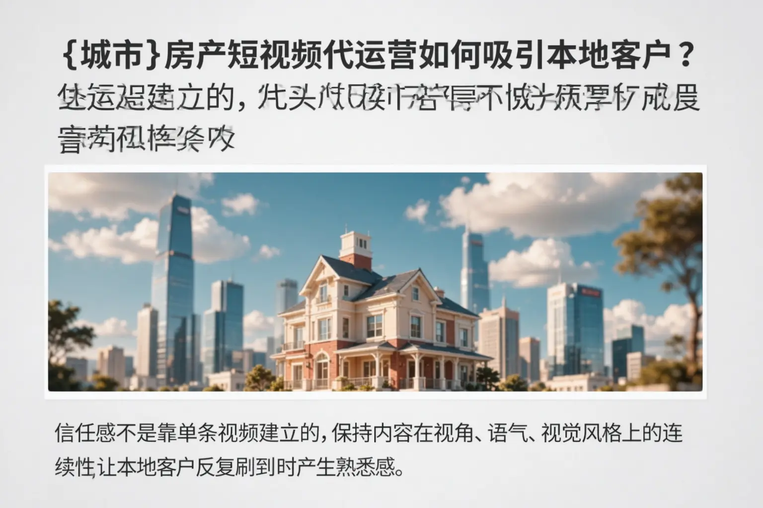 绥滨房产短视频代运营如何吸引本地客户？
